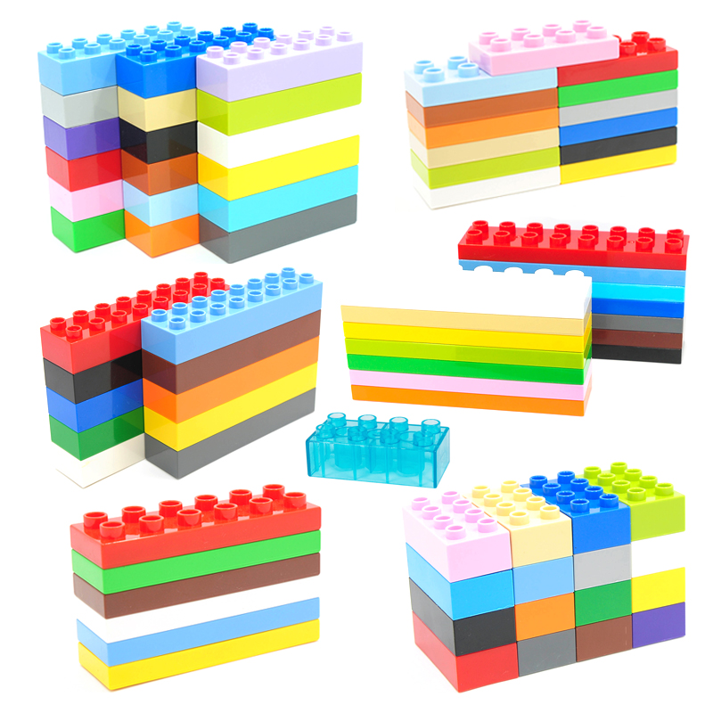 Lego Set City - バルクビッグサイズビルディングブロックレンガ 8 12 16 ドット長方形モザイクアセンブリアクセサリー互換性 Duploes