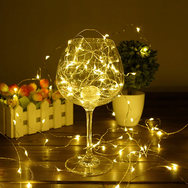 Led Fairy String Lights - クリスマスツリー ウェディングパーティー装飾 LED銅線フェアリーストリングライト ホリデー照明 ガーランド メリークリスマス