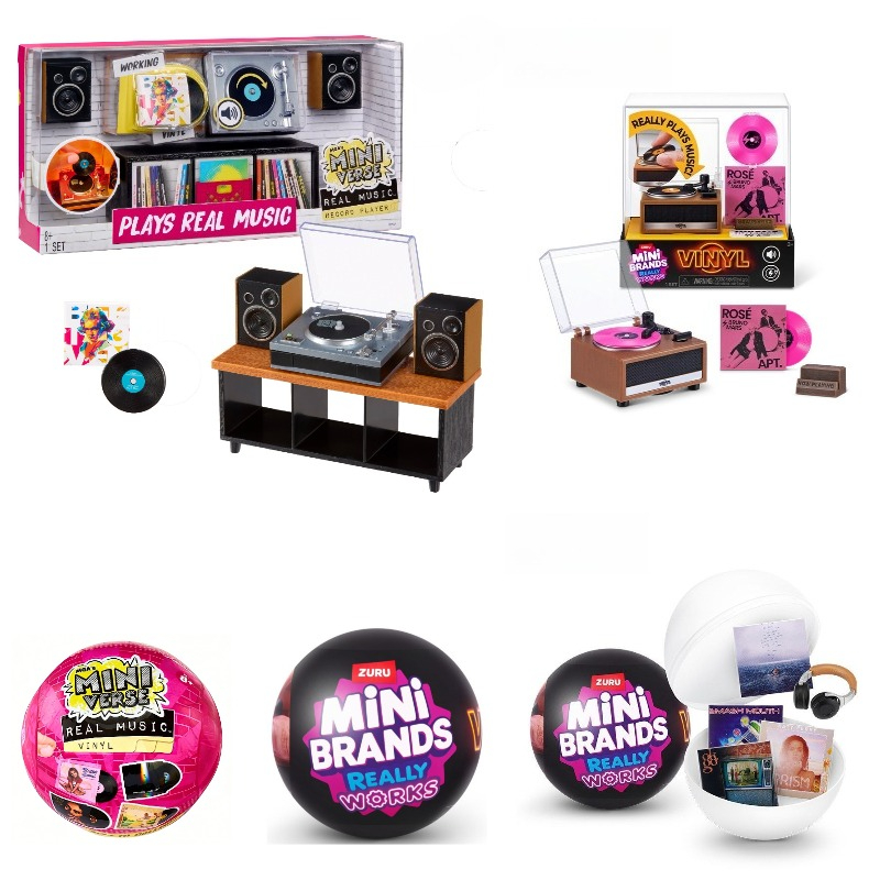 Ornament Ball Set - 新しいZURU MINI BRANDSミニレコードプレーヤーブラインドボックスサプライズボールコレクタブルオーナメントトイ