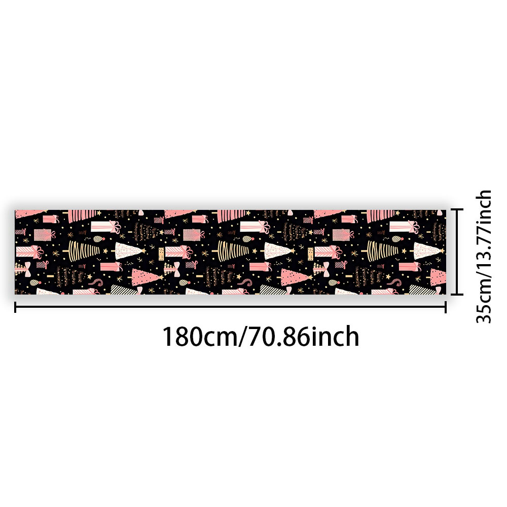 クリスマス テーブルランナー ピンク クリスマスツリー ギフ - Christmas Table Runner のレビューと価格