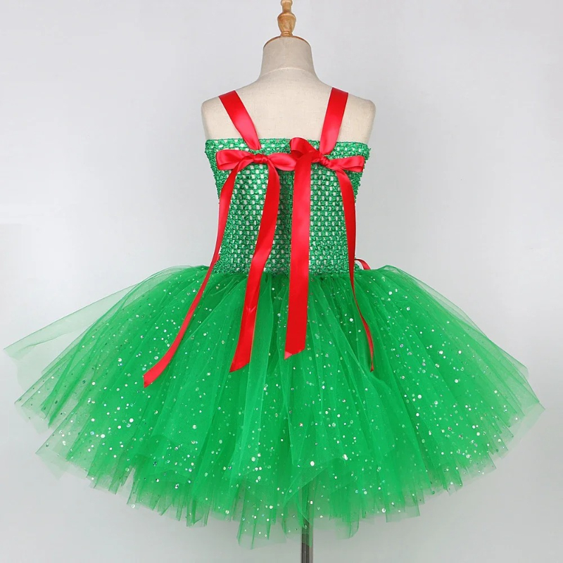キラキラガールズクリスマスツリーコスチュームチュチュドレス幼 - Elf Costume Christmas のレビューと価格