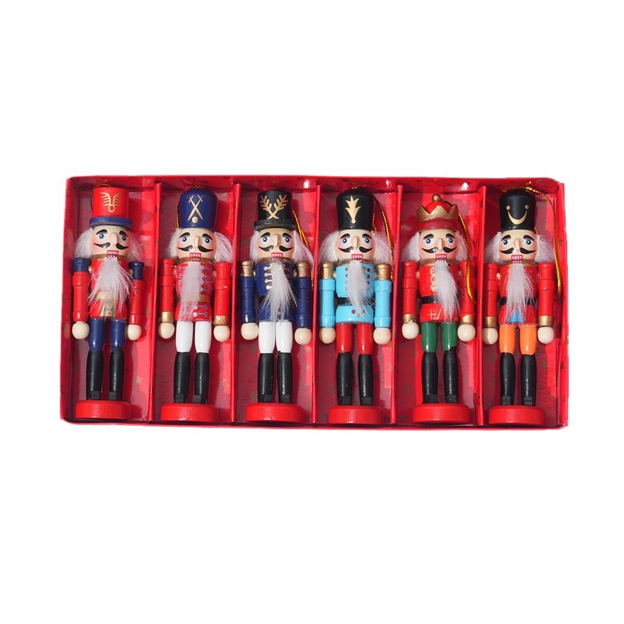 クリスマスくるみ割り人形木製兵士ペンダント6個セット クリス - Nutcracker Figurine のレビューと価格