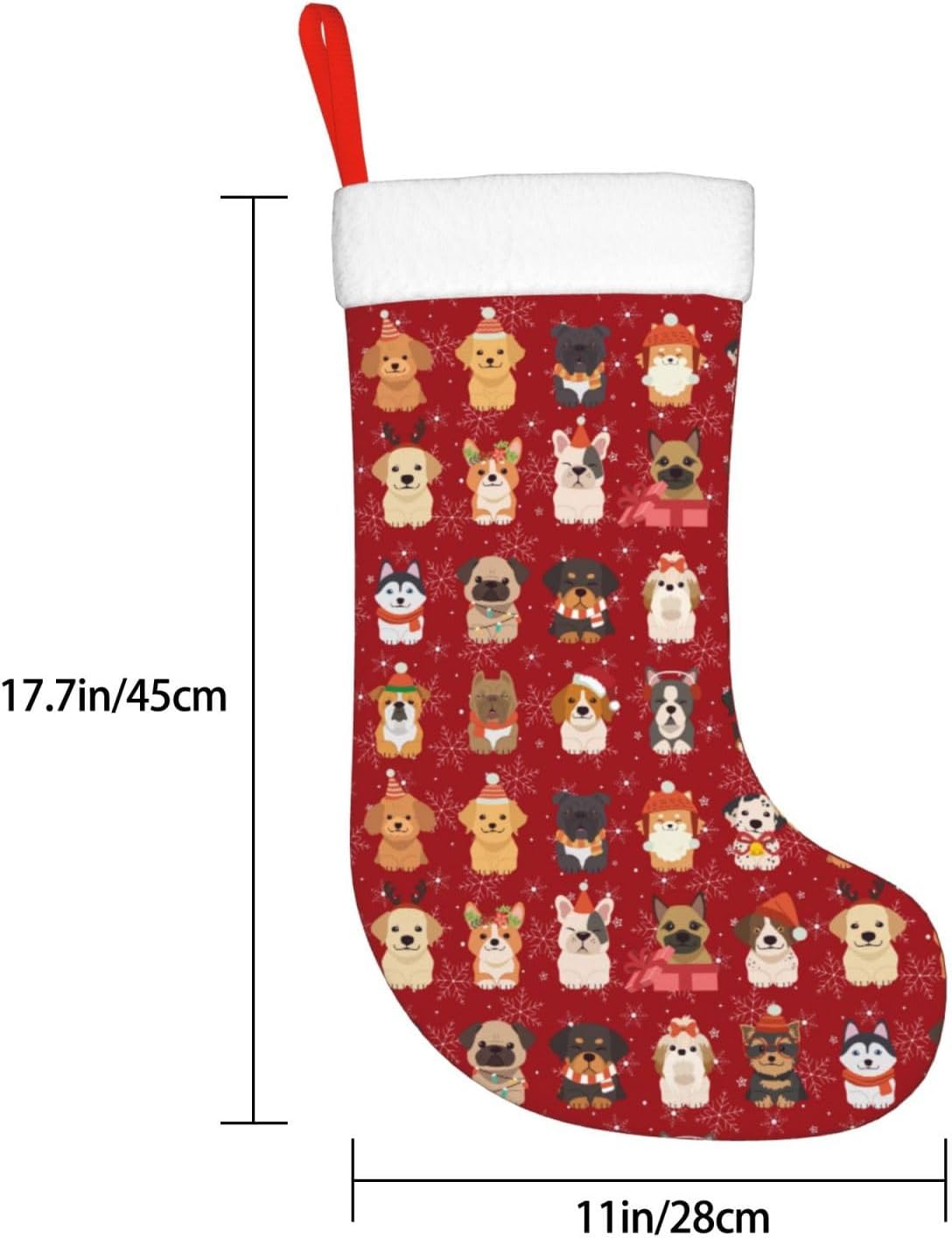 かわいいクリスマスドッグのクリスマスストッキング、暖炉吊り下 - Christmas Stocking Hanging のレビューと価格