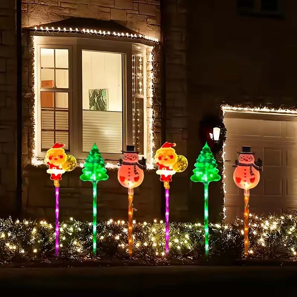 ソーラー式サンタクロース＆クリスマスツリーとエルクの6 in - Christmas Lights Outdoor のレビューと価格