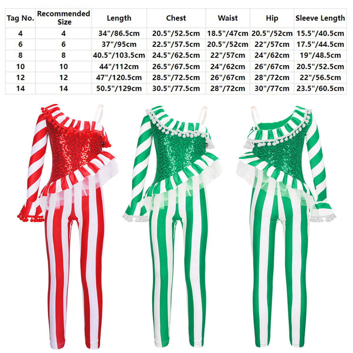 キッズガールズクリスマスバレエダンスジャンプスーツキャンディ - Elf Costume Christmas のレビューと価格