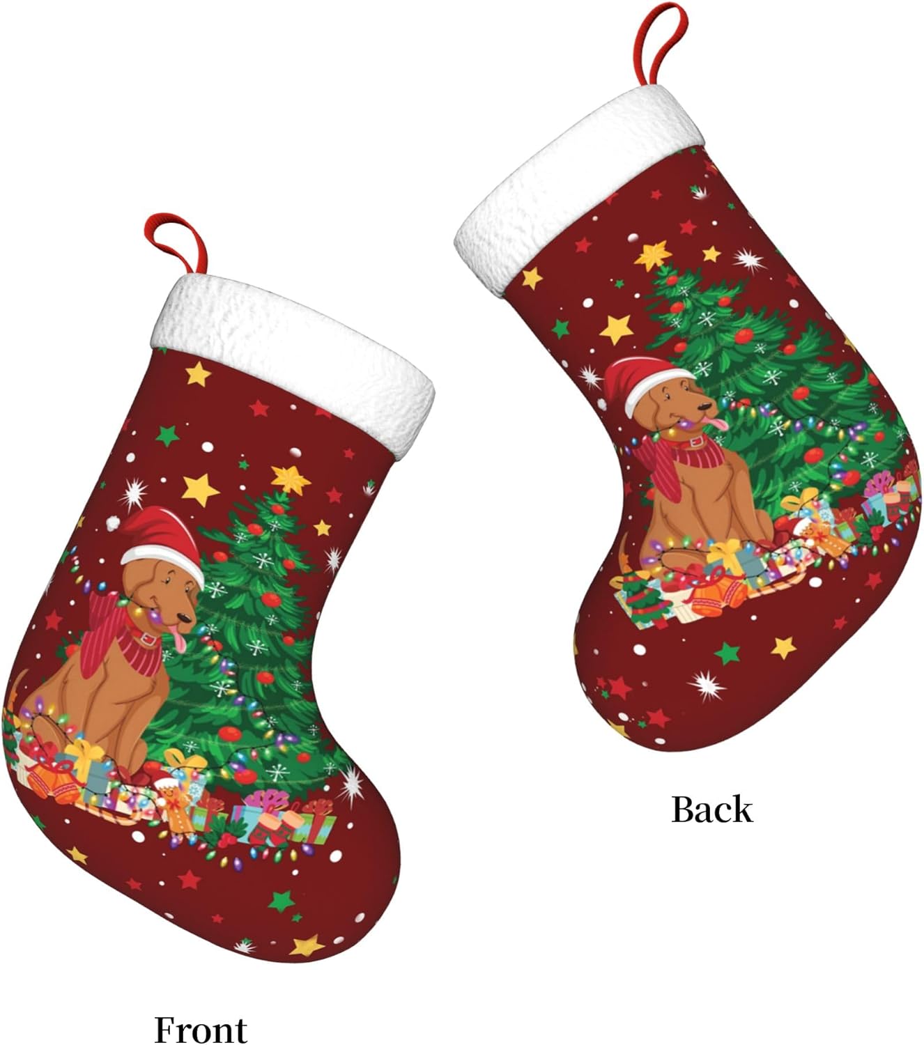 クリスマス犬ライトデザイン 17.7インチ 暖炉吊り下げ式ク - Christmas Stocking Hanging のレビューと価格