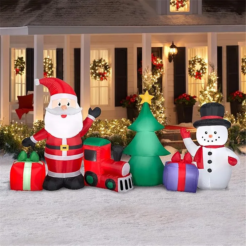 LEDライト内蔵のインフレータブルモデルサンタ雪だるま、屋内 - Christmas Lights Outdoor のレビューと価格