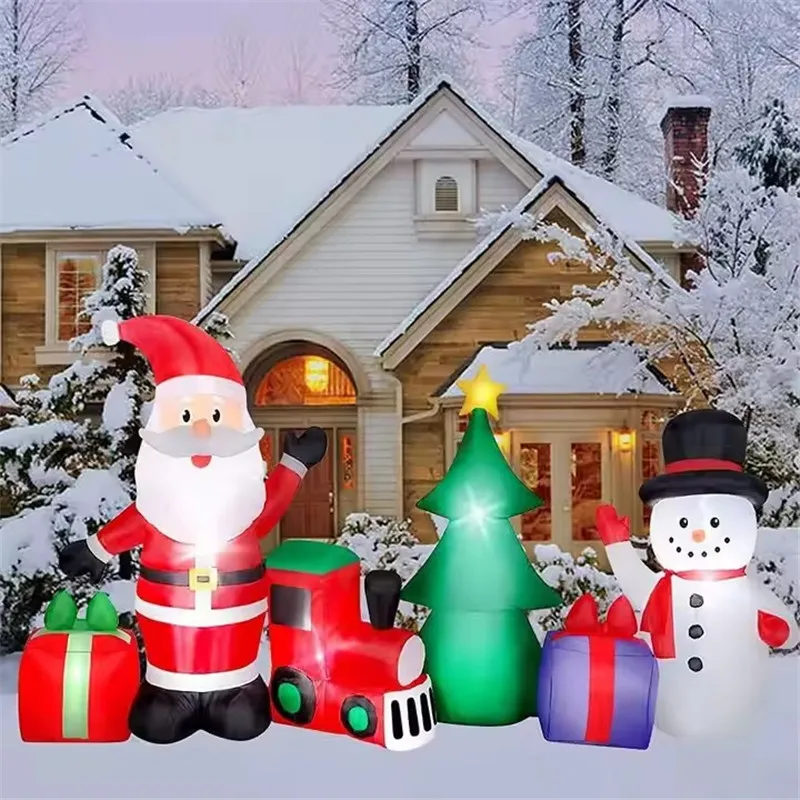 LEDライト内蔵のインフレータブルモデルサンタ雪だるま、屋内 - Christmas Lights Outdoor のレビューと価格