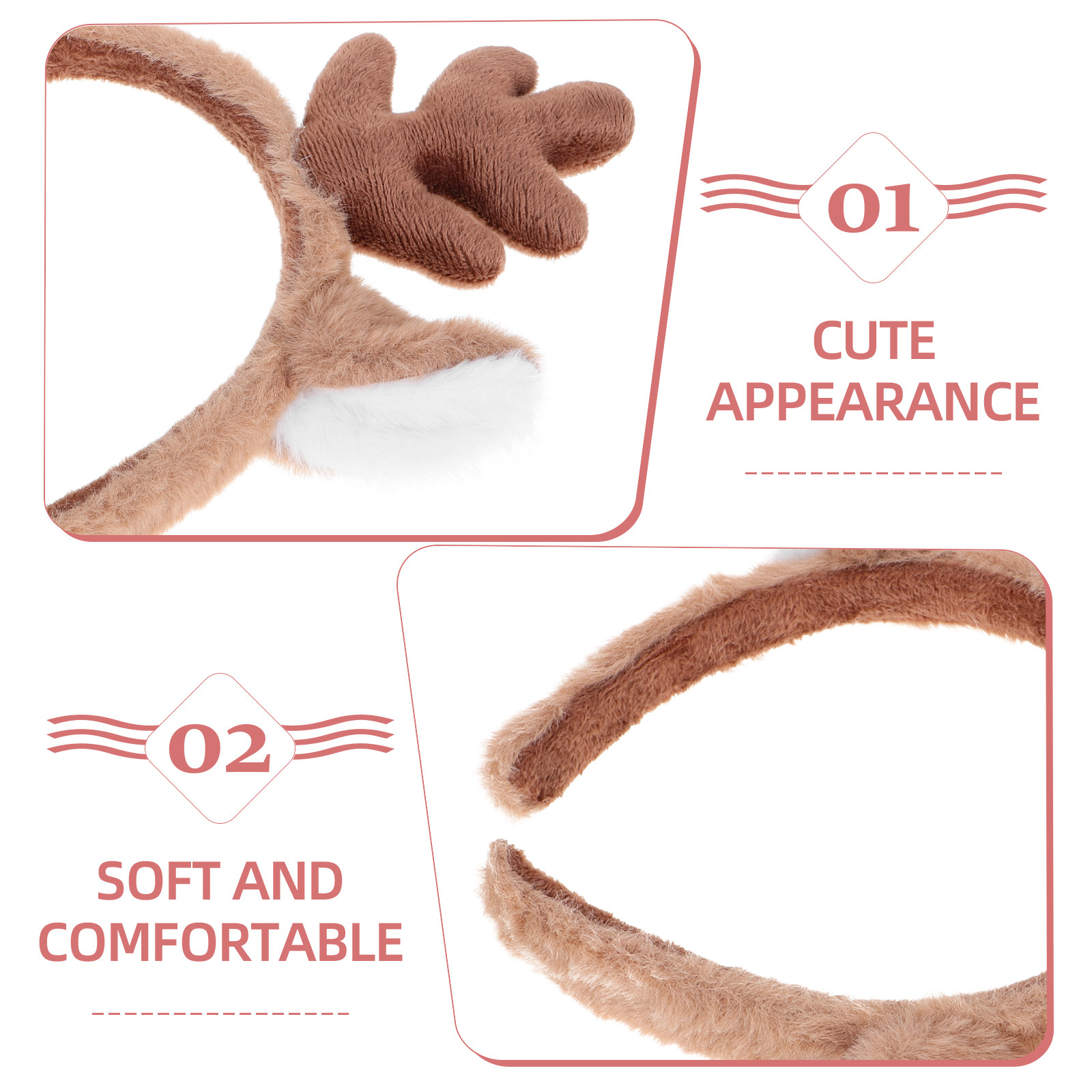 クリスマスヘッドバンド トナカイの角 鹿の耳 ヘアアクセサリ - Reindeer Antlers Headband のレビューと価格