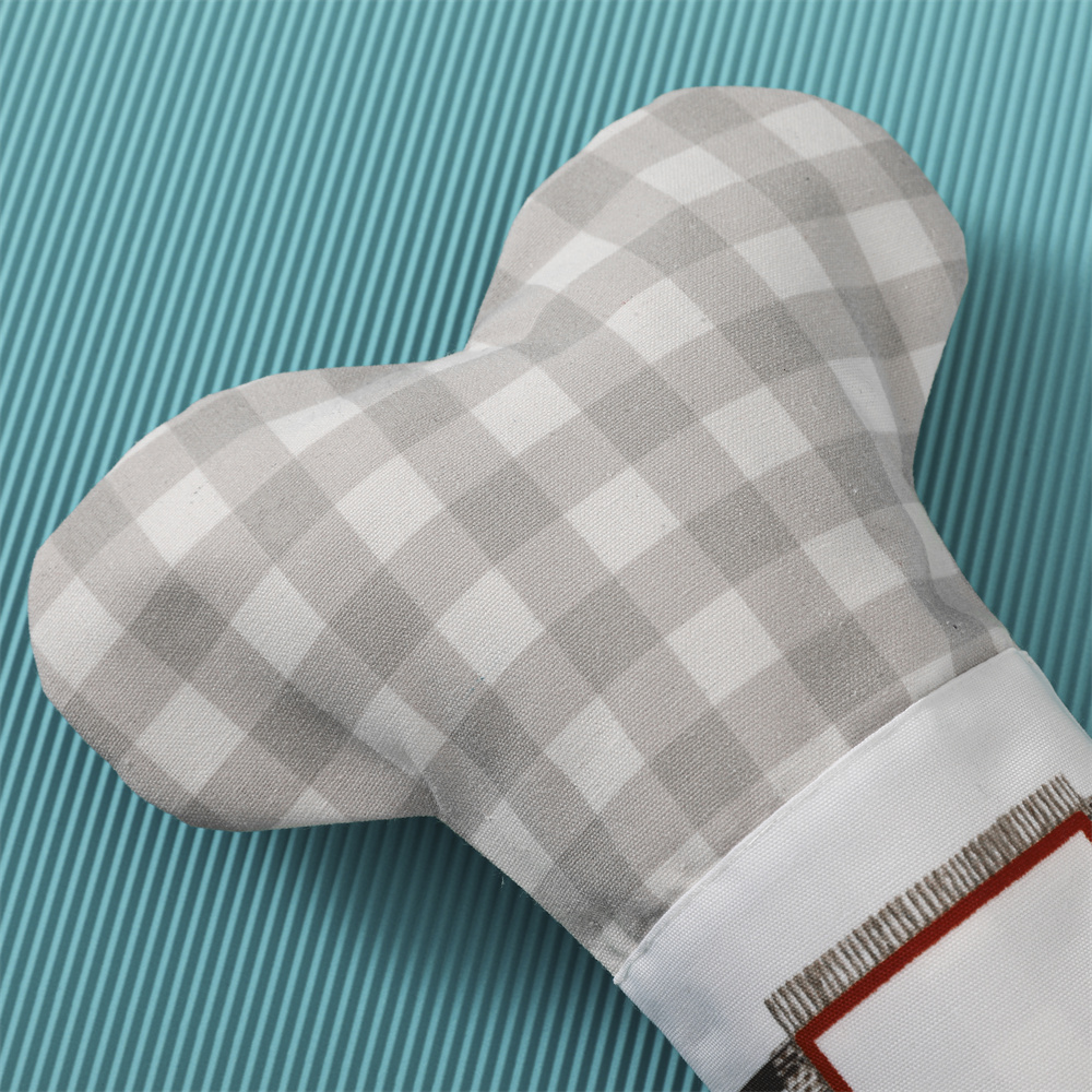 市松模様のペットのクリスマスストッキング,犬,骨の形,縞模様 - Christmas Stocking Hanging のレビューと価格